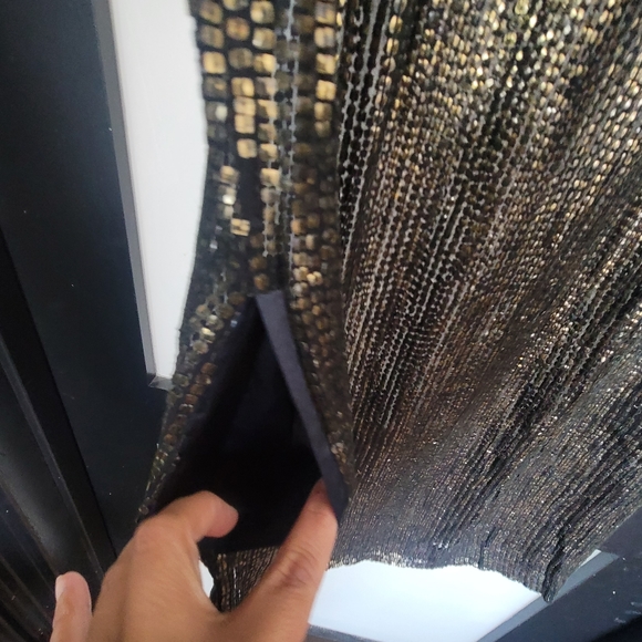 ETRO Italian Designer Black Gold Sequins Party Cocktail NYE Dress Pocket 4 Small - Picture 6 of 17